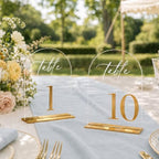 Wedding Table Numbers 1-10, 5.5" x 7" Acrylic Reception Signs with Stands by SusuWedding