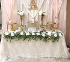 White Lace Tablecloth 60x120Inch Wedding Rectangle Table Overlay 10 Packs - Image 6