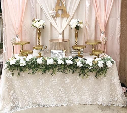 White Lace Tablecloth 60x120Inch Wedding Rectangle Table Overlay 10 Packs - Image 6