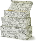Soul & Lane - Decorative Storage Boxes with Lids, Set of 3, Elegant Floral by SoulLane