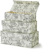 Soul & Lane - Decorative Storage Boxes with Lids, Set of 3, Elegant Floral by SoulLane