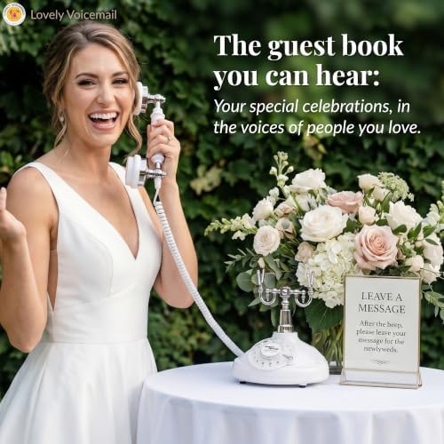 Audio Guest Book, Voicemail Phone Guestbook, White Rotary - Image 2