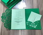 50PCS 3D Lace Flower Laser Cut Wedding Invitation Cards with Envelope Blank Inner Sheet Hollow Out Flower Shape Invitations for Wedding Quinceanera Birthday Shower Engagement Party 03 - Image 3