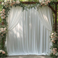 40x10FT White Backdrop Curtains for Wedding Parties, Wrinkle Free Photo Backdrop Curtains for Wedding Birthday Party Baby Shower, Fabric Drape with Rod Pockets 5ft x 10ft, 8 Panels by Unknown