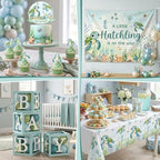 Under the Sea Baby Shower Decorations, Ocean Themed Party Supplies with Backdrop Balloons Tablecloth Plates Napkins Cake Topper for Sea You Soon Baby Shower, Under the Sea Decorations for 20 Guests - Image 4