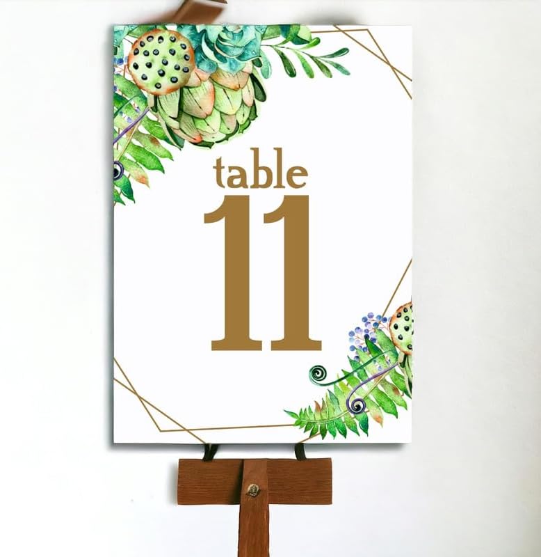 Succulent Design Table Number Cards Double Sided Party Table Numbers for Reception Baby Shower Anniversary Birthday Bridal Party 5x7 100 Pcs - Image 2