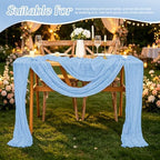 20 Pack Light Blue Table Runner 17 x 108inch Cheesecloth Table Runner Rustic Boho Gauze Sheer Fabric Cheese Cloth Table Runners for Wedding Party Bridal Baby Shower Birthday Spring Table Decor - Image 5