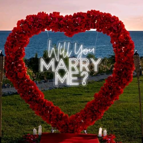 Large Will You Marry Me? Neon Sign - Custom Wedding Neon Sign LED Light Home Wall Decor - Personalized Gift - Size: 23x17.5inches by BELISAMA