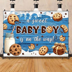 Milk and Cookie Baby Shower Backdrop A Sweet Baby Boy is On The Way Party Photo Background Milk and Cookie Baby Shower Decoration Banner Photo Booth Props 10x7ft by ZHXYMMS
