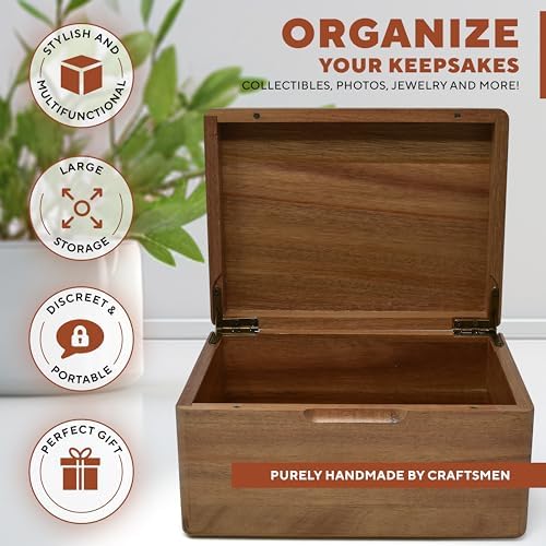 Baby Keepsake Box, Personalized Newborn Memory Box, Acacia Wood - Image 7