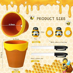 Leinuosen 12 Pcs Honey Bee Pot 3 Inch Honey Jars Cupcake, Yellow and Brown - Image 2