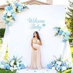 6.6FT x 6.6FT White Square Backdrop Arch Cover Double-Sided Spandex Arch Covers Fitted Wedding Arch Stand Cover Stretchy Backdrop for Balloon Arches Birthday Baby Shower Party Banquet Decorations - Image 2
