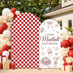 ZestZing 2pc Little Meatball Baby Shower Arch Backdrop Covers 7ft 6ft - Image 4