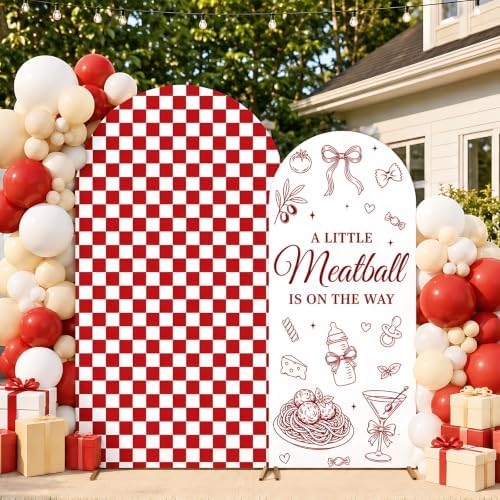 ZestZing 2pc Little Meatball Baby Shower Arch Backdrop Covers 7ft 6ft - Image 4
