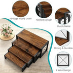 ELITEROO Wood Risers Display Stands Set of 4, Wooden 4 Tier Cupcake Stand, Tiered Riser for Vendors, Decorative Display Risers for Food Desserts Buffet Table at Party Wedding, Rustic Brown - Image 3