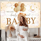 Avezano We Can Bearly Wait Banner Bear Baby Shower Decorations Bear Baby Shower Backdrop Teddy Bear Baby Shower Banner for Boys Girls (Brown, 8 x 6 ft) - Image 6