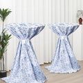 Oudain 2 Pcs Blue Floral Tablecloth, 70 Inch Round Washable Table Cover by Oudain