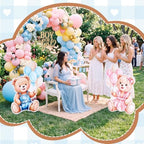 Wesiti 2 Pcs Large 40 x 24 Gender Reveal Bear Cardboard Cutout, Blue Pink - Image 2