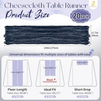 Showgeous 20 Pack Navy Blue Cheesecloth Table Runner, 17 x 108 Inches - Image 2