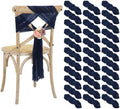 50 PCS Cheesecloth Chair Sashes Bows Wedding Aisle Decorations Chair Ribbon Ties Back Sash for Wedding Party Events Banquet Chair Cover Decoration (Navy Blue) by Lumaycens