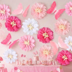 Havawish 16 Pcs Giant Pink Butterfly & Daisy Paper Flowers Hanging Set by Havawish