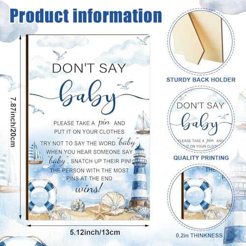 Patelai 321 Pcs Baby Shower Games Supplies, Ahoy - Image 3