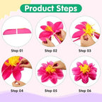 Geyee 80 Pcs Mexican Giant Paper Flowers Leaves Set, 48 Pcs Large Mexico Tissue Paper Flowers and 32 Green Leaves for Mexican Party Wedding Archway Fiesta Birthday Decoration 20" 10'' - Image 3