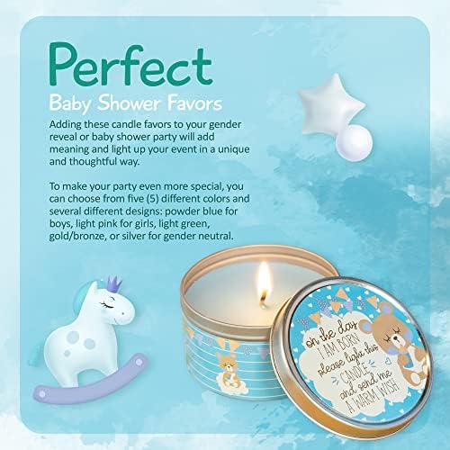 Majestic Zen Baby Shower Candle Favors for Boy |9-Pack Scented Soy Wax Candles with Fresh Baby Powder |Long Lasting 40 Hour Burn Party Favors |Unique Keepsake Baby Shower Gifts & Gender Reveal Favor - Image 6