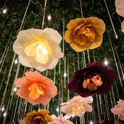 VIHOSE 12 Pcs Large Fall Flower Paper Lanterns Decorations, 15.7 Inch - Image 2