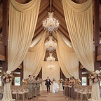 10x16 ft Champagne Backdrop Curtains for Weddings, Birthdays and Photos - Image 3