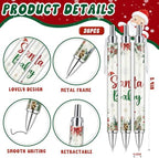 145 Pcs Christmas Santa Baby Shower Favors for Guests, Retractable Ballpoint Pens, Keychains, Thank You Cards, Gift Bags & Twine, Gender Reveal Party Souvenirs, Holiday Baby Shower Prizes Bulk - Image 2