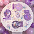 Purple Iridescent Party Tableware for 40 Guests, Holographic Paper Plates - Image 5