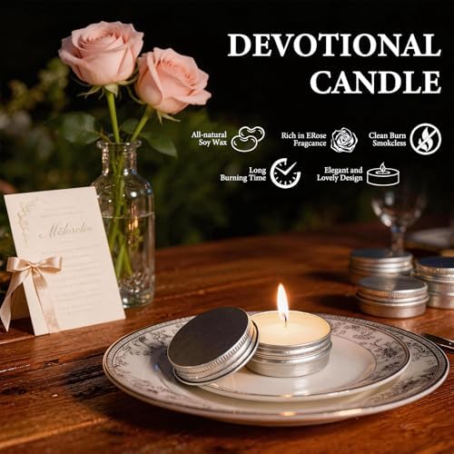 100 Pcs 1 Oz Mini Rose Scented Soy Candle Set,Wedding Favors for Guests Bulk 100,The Quantity of Multiple Sets Meets Your Needs for Wedding and Party Gifts and Party Favors. - Image 3