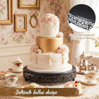 Wenqik 14 Inch Black Halloween Cake Stand with Cutter Spatula,Classic - Image 3