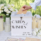 White Acrylic Card Box with Slot & Lock, Elegant Wedding Card Boxes for Reception, Large Money Envelope Gift Card Box for Party Wedding Birthday Engagement Anniversary Stylish Table Decor - Image 3