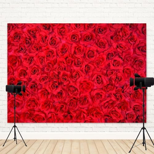 15x10ft Red Rose Backdrop Rose Flower Wall Background for Photography Valentines Day Backdrop Valentines Banner Wedding Bridal Shower Decor Birthday Decoration Mother's Day Photo Booth Prop - Image 4