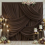 20ft x 10ft Wrinkle Free Brown Wedding Backdrop Curtains for Party Bridal Shower Reception Decorations Brown Fabric Curtain Backdrops Drapes for Photography Baby Shower Birthday Background by Tao-GePartyDecorations