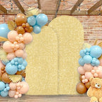 MODFUNS 4ft 5ft 6ft Sequin Arch Cover Gold Wedding Arch Cover Set of 3 Metallic Arch Covers Fitted Spandex Arched Stand Covers 2-Sided Use Arched Backdrop Fabric for Wedding Ceremony Reception - Image 5