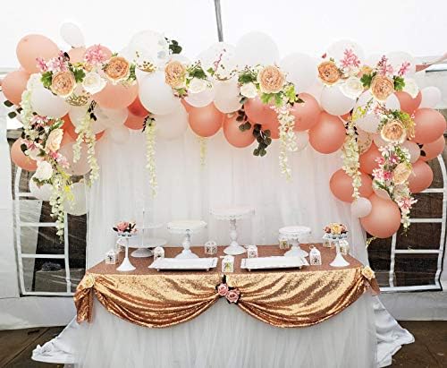 DearHouse 2Pack Artificial Peony Flower Garland - Silk Peony Garland with Pink and White Flowers for Wedding Party Table Decoration,6ft/Strand - Image 3