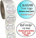 500PCS Custom Text Business Roll Sticker Personalized Design Water Bottle Label Gift Box Birthday Wedding Party First Holy Communion Baptism Stickers (Transparent PVC, 2 inch Square) by Wennikids