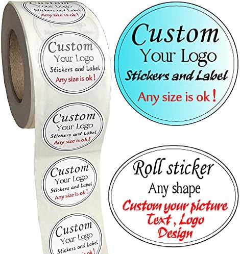 500PCS Custom Text Business Roll Sticker Personalized Design Water Bottle Label Gift Box Birthday Wedding Party First Holy Communion Baptism Stickers (Transparent PVC, 1.5" Round) by Wennikids