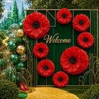 Serwalin 8 Pcs 31.5"*24"*20" Red Giant Paper Flowers Decorations for Wall by Serwalin