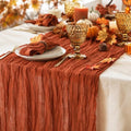 8 Pack Terracotta Cheesecloth Table Runner 120 Inch Boho Wedding Decor by Fixwal