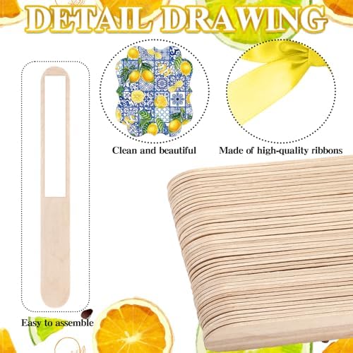 Huwena 50 Sets Wedding Fans for Guests Thank You for Celebrating with Us Fans Hand Fans Handheld Folded Fan Baby Shower Favors for Bridal Bridesmaid Gift Church Dancing(Blue,Tiles Lemon) - Image 6