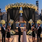 60ftx12ft Black Backdrop Curtain for Wedding Party 12 Panels 5×12FT Tall by LeegleriTableSkirt