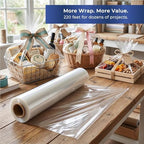 Clear Cellophane Wrap Roll 31.5 in x 220 ft - Gift Basket Wrap Cellophane - Image 6
