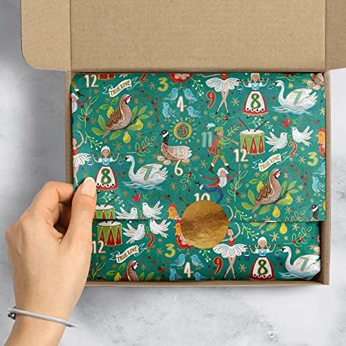 Jillson & Roberts 20" x 30" Printed Christmas Gift Tissue, 12 Days (48 Folded Sheets) - Image 4