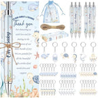 145 Pieces Under the Sea Baby Shower Favors for Guest Ocean Animal Ballpoint Pens and Keychains Gifts Bulk Retractable Baby Shower Pens Gender Reveal Greeting Cards Souvenirs Prizes Party Supplies by EYNDYN