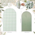 2 Set Gingham Arch Backdrop Cover 7.2ft x 6.6ft Sage Green - Image 2