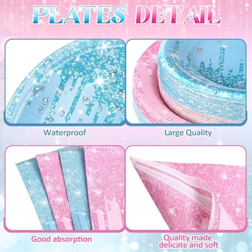 Potchen 452 Pcs Gender Reveal Plates Napkins Party Supply, Pink Blue - Image 2